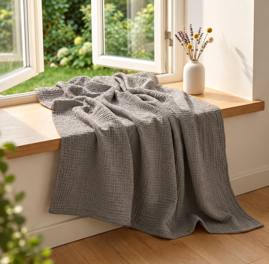 NuShee NINE™ | Das 9-lagige XL Baumwoll-Kuscheltuch